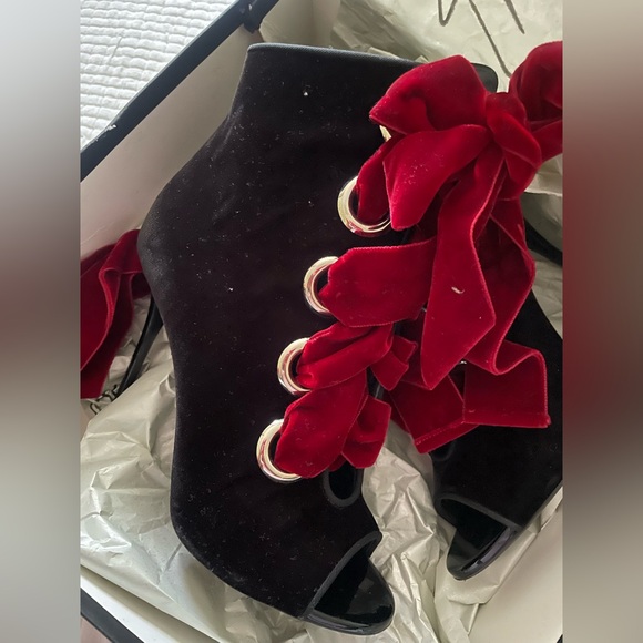 Giuseppe Zanotti Lace-Up Velvet Heels - Picture 2 of 3